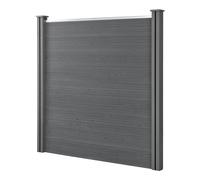 NEU.HOLZ Valla de jardín 183 x 187 cm WPC Panel de Valla Elemento de Valla Pantalla de privacidad Gris