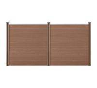 NEU.HOLZ Valla de jardín 183 x 357 cm WPC Panel de Valla Elemento de Pantalla de privacidad Marrón