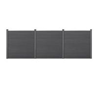 NEU.HOLZ Valla de jardín 183 x 531 cm WPC Panel de Valla Elemento de Pantalla de privacidad Gris