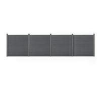 NEU.HOLZ Valla de jardín 183 x 705 cm WPC Panel de Valla Elemento de Pantalla de privacidad Gris