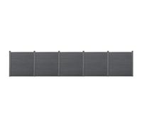 NEU.HOLZ Valla de jardín 183 x 879 cm WPC Panel de Valla Elemento de Pantalla de privacidad Gris