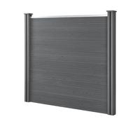 NEU.HOLZ Valla de jardín WPC 165 cm x 162 cm Elemento de Valla Panel de Valla Columnas Protección Gris