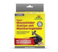 Neudorff Sugan - Estación de señuelo para Ratones con Cebo de vigilancia, 1 Unidad con Cerradura y Cebo de Larga duración, Combate Ratones de Forma Segura