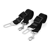 Neuftech 2 x Ajustable Cinturones de Seguridad Perros de Mascotas para Coche - Negro