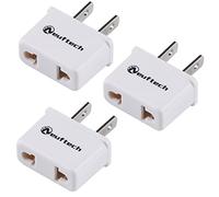 Neuftech 3x Adaptador de Viaje para EEUU - Adaptadores de Enchufe de EEUU/Americano/US/China/Japón/Canadá/México a España y Europa-Blanco