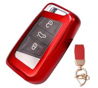 NEUHOO Accesorios de coche para Skoda Fabia 4 2021-2024 2025 Funda para llave y llavero, carcasa de silicona para tarjeta de llave (rojo)