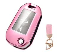 NEUHOO Para Opel Corsa F 2019-2024 2025, accesorio de coche, funda para llave y llavero, carcasa de silicona para tarjeta de llave (rosa)