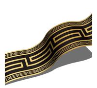 neukids 4 rollos de papel tapiz autoadhesivos, bordes de pared de anagrama griego negro y dorado, para sala de estar, dormitorio, baño, cocina, decoración de techo, 200 x 10 cm