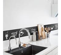 neukids Cenefa autoadhesiva, zócalo de bricolaje con borde negro, diseño de café, cenefa de pared, salón, baño, cocina, techo, decoración, papel pintado, cenefa