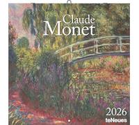 NEUMANNVERLAGE - Claude Monet 2026 Broschürenkalender, 30x30cm, Wandkalender mit Kunstwerken von Claude Monet, internationalen Feiertagen und Mondphasen, viel Platz für Notizen