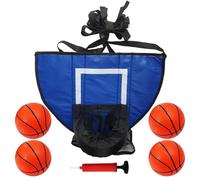 Neumático curvado para cama elástica, fijación de neumáticos de baloncesto, ajustable, suave, reboteador de baloncesto, con 4 bolas y bomba, fijación de trampolín para zona de juegos infantil