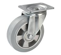 Neumático de caucho macizo elástico, gris Proroll, Ø de rueda x anchura 160 x 50 mm