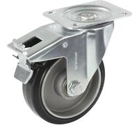 Neumático de caucho macizo elástico, negro Proroll, Ø de rueda x anchura 125 x 40 mm, llanta en estrella