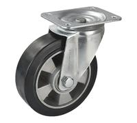 Neumático de caucho macizo elástico, negro Proroll, Ø de rueda x anchura 160 x 50 mm