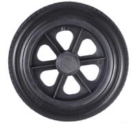 Neumático de rueda trasera de 12 pulgadas para silla de ruedas manual Rueda de goma PU no neumática con rodamientos sellados y banda de rodadura antideslizante (negro)
