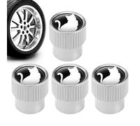 Neumático de válvulas Stem Air Caps, Car Tire Covers, Auto Wheel Accessories, Sturdy Sturdy Design, General Fit for RVs, SUVs, Trucks, Cycles, 4-Piece Set, Perfect for Everyday Vehicle Protection