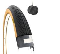 Neumático ECOVELO 20 x 1.75 (47-406) + Cámara de Aire para Bicicleta Urbana Graziella, Color Negro.