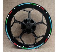 Neumático Motocicleta 17 Pulgadas para Ducati Corse V4 797 748 1098 S 821 696 para Monster 1100, Pegatinas De Rueda, Calcomanías De Rayas Reflectantes(Color 18)