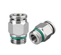Neumático rápido enchufe 304 acero inoxidable G rosca M5 M6 1/8 "1/4" 3/8 "1/2" tubo de rosca externa conector de gas de agua(PC12-G01.50 PCS)