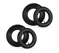 Relaxdays Rueda Carretilla con Cámara, Set de 2 Recambios, 3.50-8", Neumáticas, para Carros de Mano, hasta 154 kg, Negro