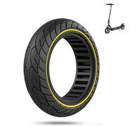 Neumático sólido 10 x 2.125 para patinete eléctrico y scooter eléctrico, neumáticos macizos antipinchazos, ruedas de 10 pulgadas, repuesto (negro con línea amarilla)
