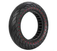 Neumático sólido de 10 x 2,5 pulgadas para scooter Kugoo M4 - para rueda delantera trasera de goma antideslizante a prueba de pinchazos, color negro (rojo)