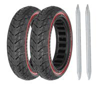 Neumático sólido sin cámara de 8,5 Pulgadas, 50/75-6,1, Todoterreno, Ruedas de 8 1/2x2 for Scooter eléctrico M365.(Red,2 pcs)