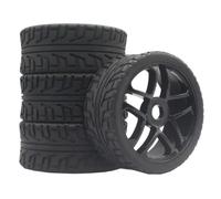 Neumáticos Carreras para Hobao para Team para Losi Carson 1/8 RC RC | Las ruedas plástico neumáticos goma 100mm brindan agarre firme y estable curvas para 1/8 carretera.(Black,Type 2)