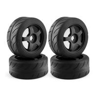 Neumáticos Coche RC Compatible con Arrma para Infraction para Limitless para Felony 1/7 Piezas para Coche RC 4 Neumáticos De 5 Radios, 100 X 42 Mm, 42/100, Rueda Hexagonal De 17 Mm(Black)