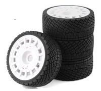 Neumáticos Coche RC Compatible con ARRMA para Traxxas para Redcat para Team para Losi WR8 1/7 1/8 RC para Rally Piezas Todoterreno 4 Neumáticos De 100 Mm, Rueda Hexagonal De 17 Mm(White)