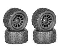 Neumáticos Coche RC Compatible con ARRMA para Typhon para GROM para Granite 1/18 Piezas De Mejora para Camión RC Accesorios De Repuesto 4 Neumáticos Hexagonales De 12 Mm(Black)