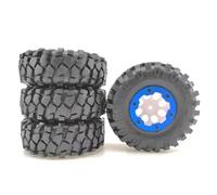 Neumáticos Coche RC Compatible con Axial para SCX10 para Tamiya para CC01 para Trxs para TRX4 1/10 RC para Rock Crawler Llantas De Goma De 1,9 Pulgadas Llanta De Rueda 96mm(White)