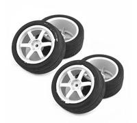 Neumáticos Coche RC Compatible con Tamiya TT01 TT02 TA06 XV-01 para PTG-2 4 Piezas 1/10 RC para Neumáticos De Coche De Carreras En Carretera, Accesorios para Ruedas De Coche De Derrape