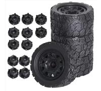 Neumáticos Coche RC Compatible con TRAXXAS para MAXX para ARRMA para Granite para Kraton Tamiyab87b 1/10 Piezas para Monster Truck RC 4 Neumáticos De 110 Mm con Hexágonos De 12 Y 14 Mm
