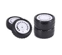 Neumáticos Coche RC Compatible con Wltoys 104001 para Tamiya para TT-02B DT-02 1/10 RC Car Off Road para Rally para Carreras Llantas Piezas 4 Piezas Neumáticos De 88 Mm Rueda Neumático(White)
