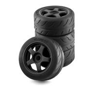 Neumáticos Coche RC para Arrma 1/7 para Infraction para Limitless para Felony 4 Piezas De 5 Radios 100 X 42 Mm, Rueda De 17 Mm Hexagonal Piezas De Actualización para Coche RC(Black)