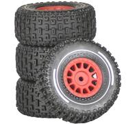 Neumáticos Coche RC para Arrma para Mojave para Grom 4x4 para Smart 1/14 Juego De Ruedas RC para Desert Truck Off-Road para Buggy Car Accesorios De Actualización Piezas De Repuesto(Red)