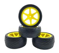 Neumáticos Coche RC para HPI para WR8 Running Broker Neumático De Carretera para Carrera Plano LC 1/10 Vehículo Todoterreno 4 Piezas para Neumático De Vehículo Todoterreno 1/10(Yellow)