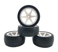 Neumáticos Coche RC para HPI para WR8 Running Broker Neumático De Carretera para Carrera Plano LC 1/10 Vehículo Todoterreno 4 Piezas para Neumático De Vehículo Todoterreno 1/10(White)