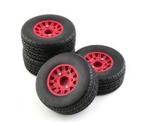 Neumáticos Coche RC para Slash para Arrma para SENTON para VKAR 1/8 1/10 Short Course Truck Tire Wheel con 12 14 17 Mm Hex 4 Piezas 113 Mm(Red)