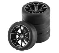 Neumáticos Coche RC para Tamiya para TT01 para TT02 XV01 PTG-2 1/10 RC Drift Car En Carretera para Turismo para Carreras Rueda Neumático De Coche Deriva Duro 65 Mm(Black,A)