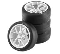 Neumáticos Coche RC para Tamiya para TT01 para TT02 XV01 PTG-2 1/10 RC Drift Car En Carretera para Turismo para Carreras Rueda Neumático De Coche Deriva Duro 65 Mm(White,B)