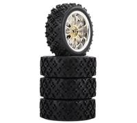Neumáticos Coche RC para Tamiya para TT01 para TT02 XV01 PTG-2 para HPI 1/10 RC para Neumáticos De Coches Carreras En Carretera para Touring Drift Car Tire Wheel 70mm(Silver)