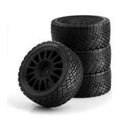 Neumáticos Coche RC para Tamiya para TT01 para TT02 XV01 TA06 PTG-2 para HPI para HSP C3 1/10 RC Piezas De Coche Neumáticos Carreras En Rueda Neumático Carretera(Black)
