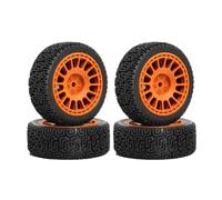 Neumáticos Coche RC Para Tamiya Para TT01 XV01 1:10 Maze Neumático De 70 Mm Con Agarre Tracción Blando Piezas Coche Deportivo Plano RC Actualizaciones Reemplazo Y Reparación(Orange)