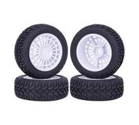 Neumáticos Coche RC para Tamiya para Wltoys para TT01 para TT-02 144001 94122 1/10 1/14 1/16 Piezas para Coches De para Rally RC Ruedas Goma Y Plástico 75 X 28 Mm(White)