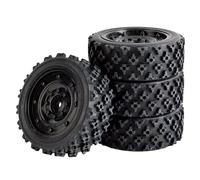 Neumáticos Coche RC para Tamiya para XV01 para XV02 para TA06 para TT01 para TT02 1/10 RC Ruedas Coche De Carreras Neumáticos para Rally Y Carretera Hexagonal 12 Mm(Black,A)