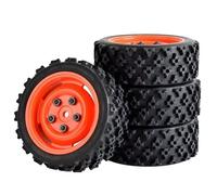 Neumáticos Coche RC para Tamiya para XV01 para XV02 para TA06 para TT01 para TT02 1/10 RC Ruedas Coche De Carreras Neumáticos para Rally Y Carretera Hexagonal 12 Mm(Orange,B)