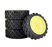 Neumáticos Coche RC para Tamiya para XV01 para XV02 para TA06 para TT01 para TT02 1/10 RC Ruedas Coche De Carreras Neumáticos para Rally Y Carretera Hexagonal 12 Mm(Yellow,A)