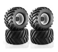 Neumáticos Coche RC para Traxxas para HSP para HPI para Tamiya 4 Piezas Neumáticos Camión Monstruo RC Gran Tamaño 133 Mm Ruedas Hexagonales 12 Mm Juego Todoterreno Alta Tracción(White)